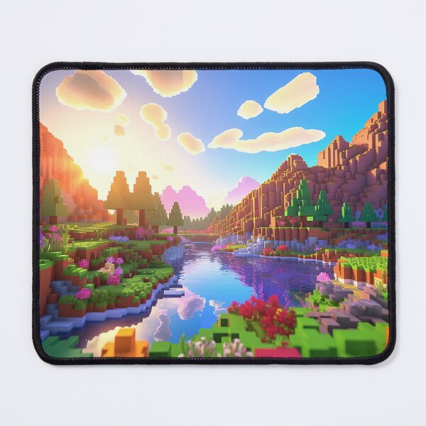 Item preview, Vibrant Voxel River Valley Sunrise designed and sold by Gravitylessarts.
