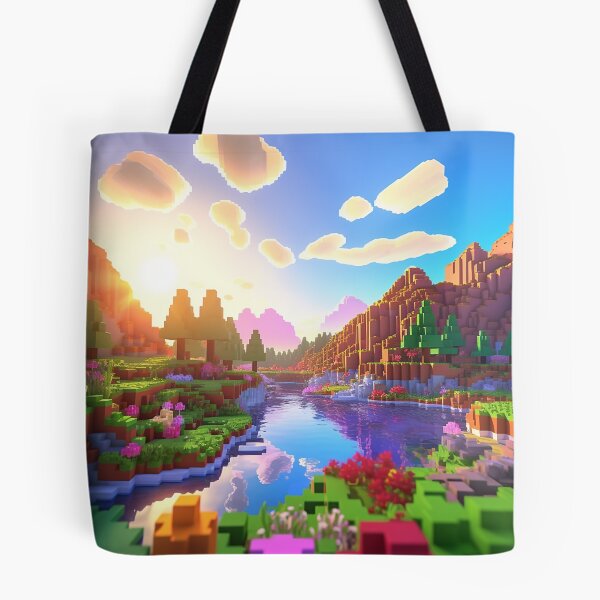 Item preview, Vibrant Voxel River Valley Sunrise designed and sold by Gravitylessarts.