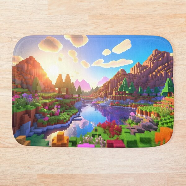 Item preview, Vibrant Voxel River Valley Sunrise designed and sold by Gravitylessarts.