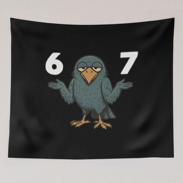 Item preview, Shrugging Crow 6-7 Six Seven Funny T-Shirt designed and sold by LashondaGreen89.