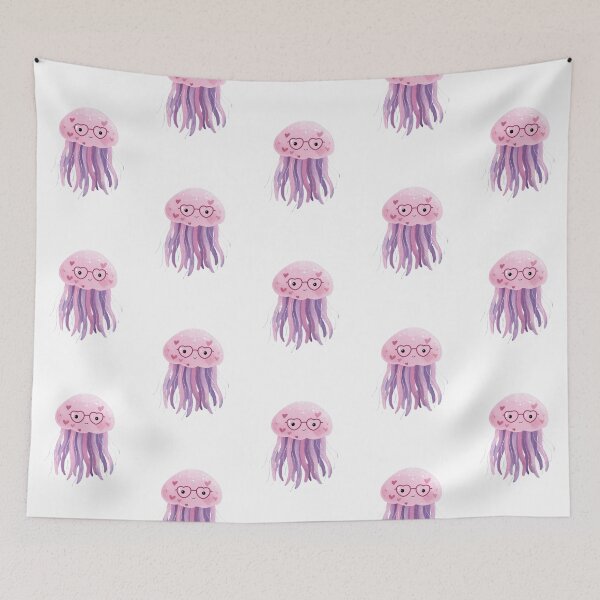 Item preview, Jelly fish wearing heart glasses valentines day card designed and sold by MendaciousMina.