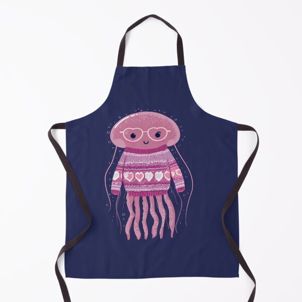 Item preview, Jelly fish in a sweater wearing heart glasses valentines day card designed and sold by MendaciousMina.