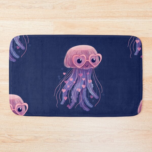 Item preview, Jelly fish wearing heart glasses valentines day card designed and sold by MendaciousMina.