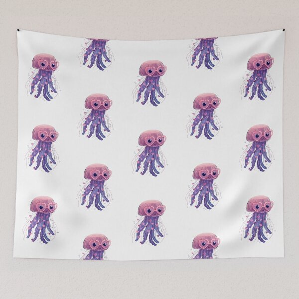 Item preview, Jelly fish wearing heart glasses valentines day card designed and sold by MendaciousMina.
