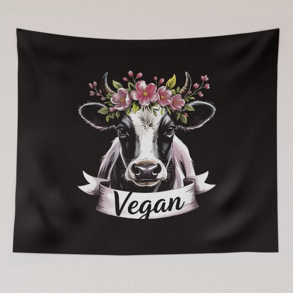 Item preview, Vegan Cow With Flower Headband Gift designed and sold by RONALPARAD.