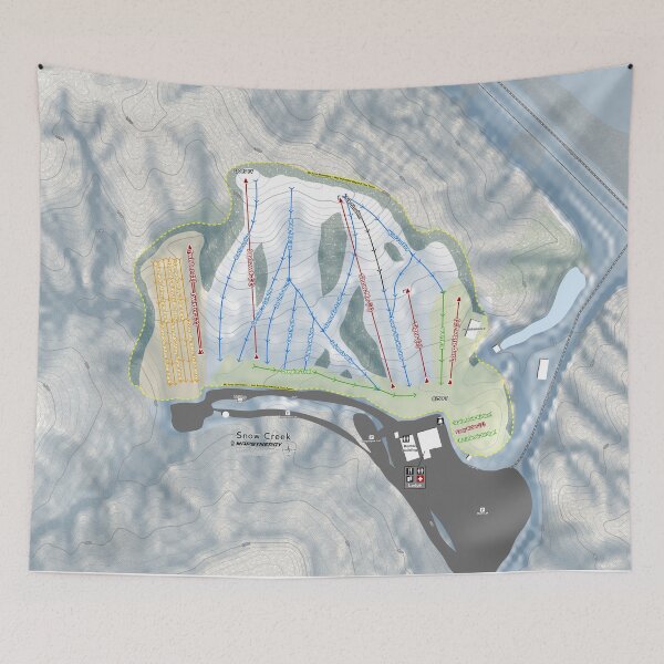 Artikelvorschau, Snow Creek Resort Trail Map entworfen und verkauft von Mapsynergy.