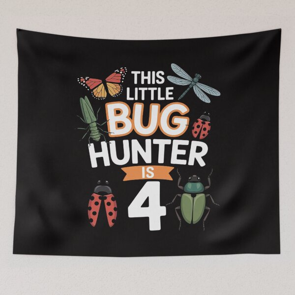 Item preview, This Little Bug Hunter Is 4 Birthday Insect Bday Party designed and sold by rutimenta.
