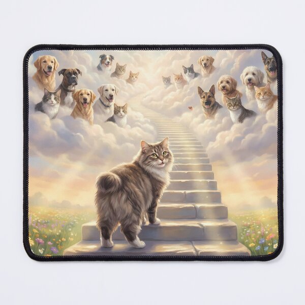 Item preview, Cymric Cat on Stairway to Heaven Looking Back designed and sold by PetMemorialArt.