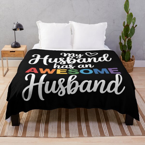 Item preview, My husband has an awesome husband - gay LGBT wedding designed and sold by CruelShadesSt.