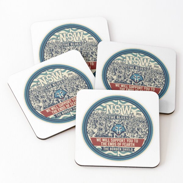 Item preview, NSW The Blues - Loyal Fans Border Shield Wolf Art designed and sold by Pixel & Beyond.