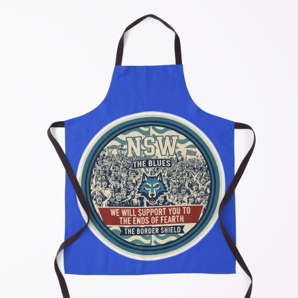 Item preview, NSW The Blues - Loyal Fans Border Shield Wolf Art designed and sold by Pixel & Beyond.