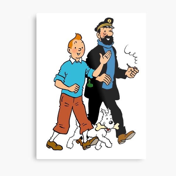 Tintin and Captain Haddock Metal Print