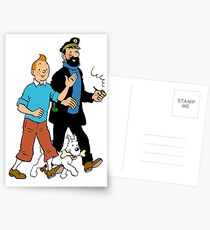 Tintin and Captain Haddock Postcards