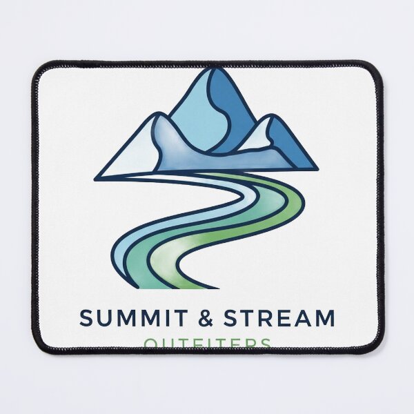 Item preview, serene mountain peaks with flowing stream designed and sold by VerizalShop.