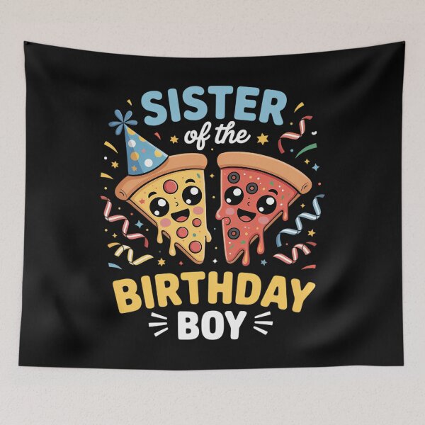 Item preview, Cute Pizza Characters Sister Of The Birthday Pizza A Boy designed and sold by EllenJast.