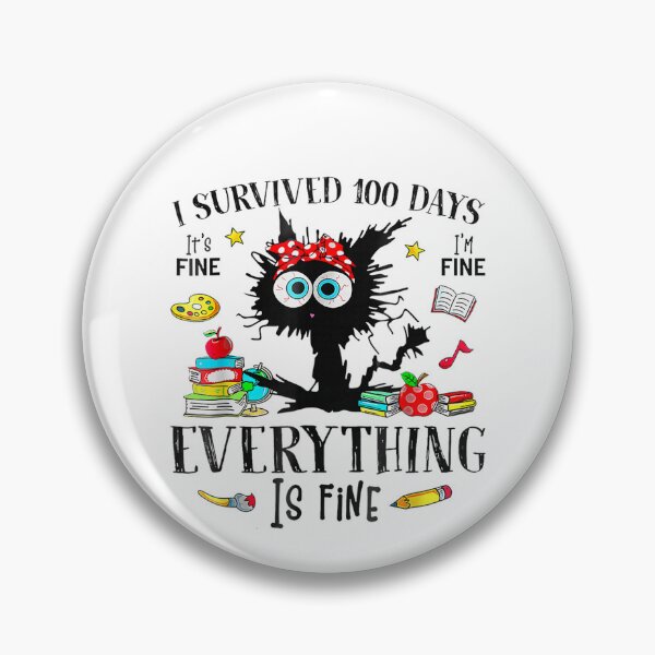 Item preview, I Survived 100 Days of School Teacher Kids Funny Cat Lover designed and sold by MatherFisher.
