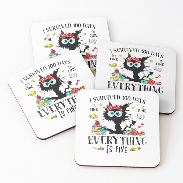Item preview, I Survived 100 Days of School Teacher Kids Funny Cat Lover designed and sold by MatherFisher.
