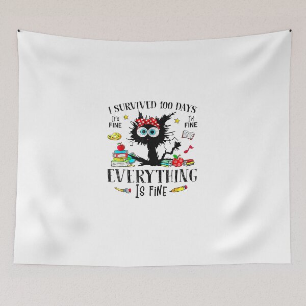 Item preview, I Survived 100 Days of School Teacher Kids Funny Cat Lover designed and sold by MatherFisher.