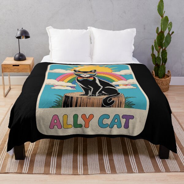 Item preview, Ally Cat Be Kind LGBT Gay Rainbow Funny LGBTQ Flag Gay Pride designed and sold by AsteriskDatBArt.