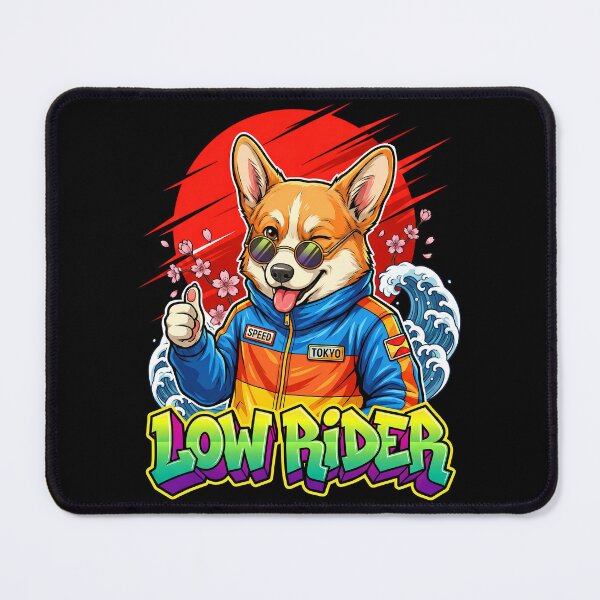 Item preview, Corgi Dog Racer Mascot Streetwear Japanese Sun Vector Illustration designed and sold by Tong4130.