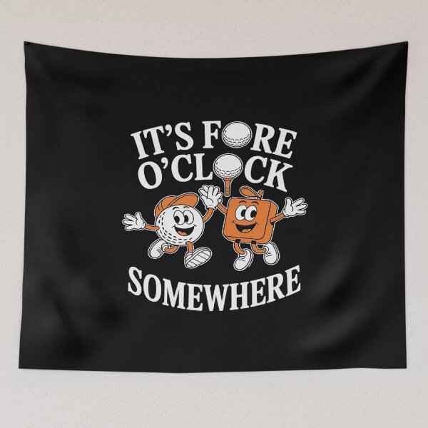 Item preview, It’s Fore O’Clock Somewhere Funny Quote Pun Golf designed and sold by Tatianamiobi.