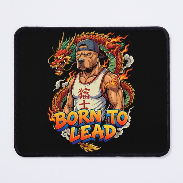 Item preview, Fierce Pitbull Mascot Street Fashion with Dragon Tattoo Vector Art designed and sold by Tong4130.