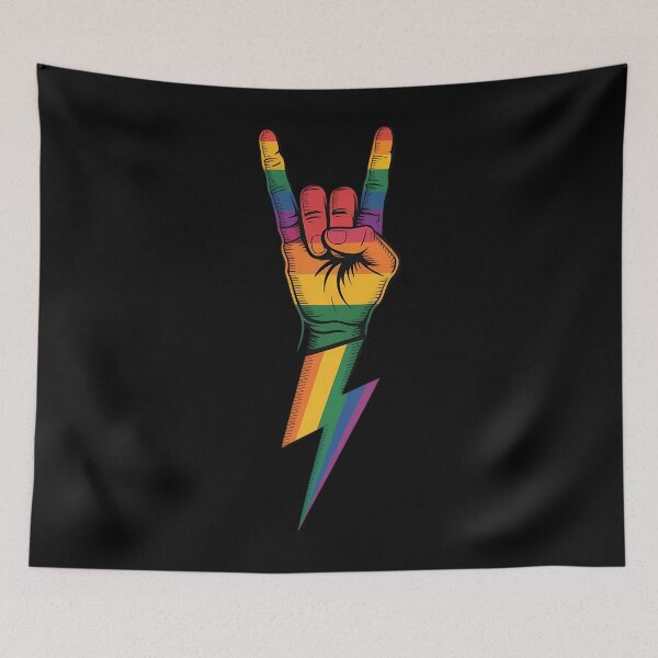 Item preview, LGBT Rainbow Pride Rock & Roll Skeleton Guitar Music Lover designed and sold by AsteriskDatBArt.
