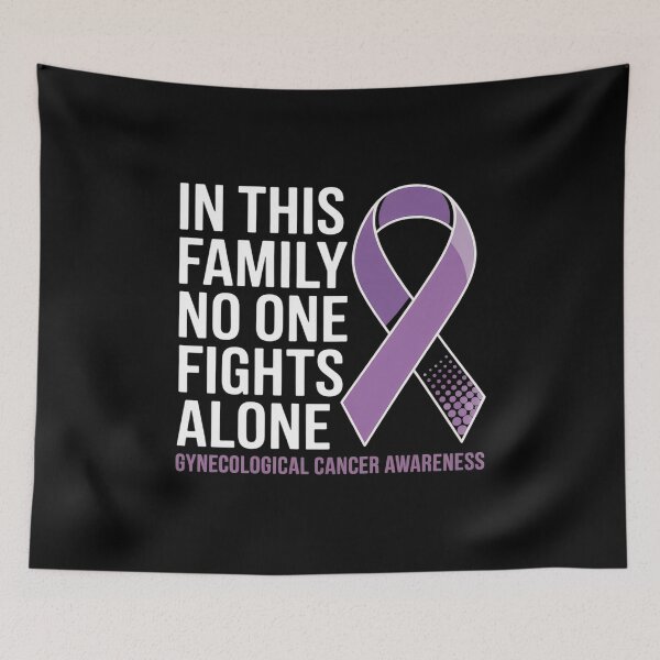 Item preview, Gynecological Cancer Awareness Purple Ribbon Family Fighter designed and sold by KonopikaaArt.