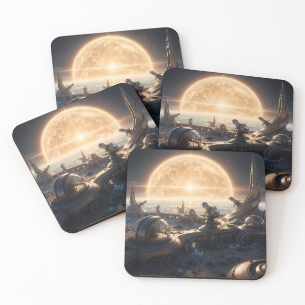 Item preview, Ethereal Spires: A Bioluminescent Dawn on Kepler-186f designed and sold by KYOFRAME.