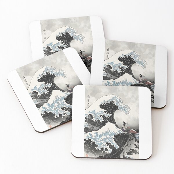 Item preview, Whispers of the Great Wave Poster Sumi-e Ukiyo-e ink Art designed and sold by blacksealstudio.
