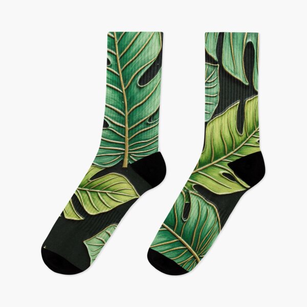 Item preview, Tropical Leaf Pattern on Black designed and sold by Kaleidoscope Print.