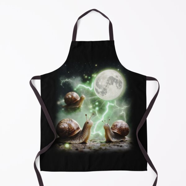Aperçu de l'œuvre Scène de lune avec le trio d'escargots | Humour animal étrange et maudit créée et vendue par bngfx.