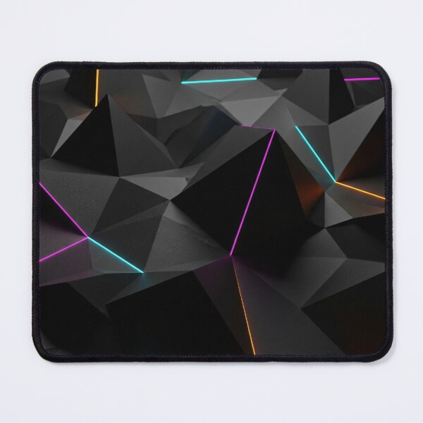 Item preview, Neon Edge Low Poly Black designed and sold by Kaleidoscope Print.