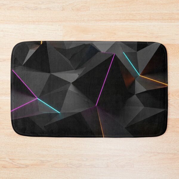Item preview, Neon Edge Low Poly Black designed and sold by Kaleidoscope Print.
