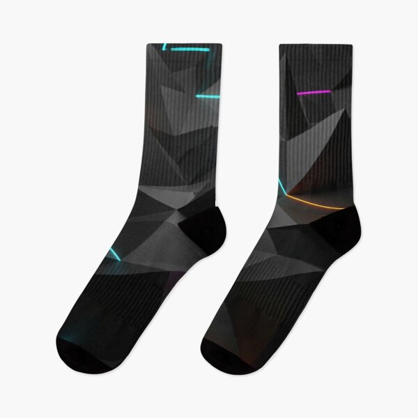 Item preview, Neon Edge Low Poly Black designed and sold by Kaleidoscope Print.