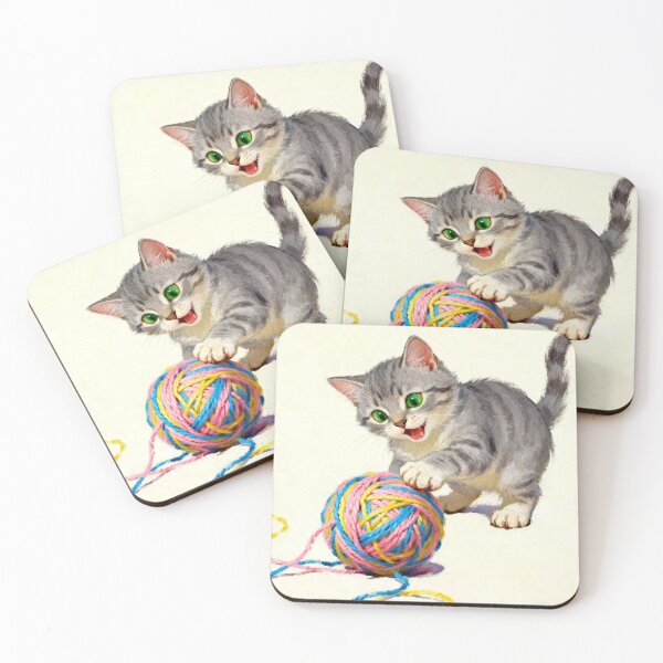 Item preview, Playtime Paws: A Cat and Yarn designed and sold by SyndieDa.