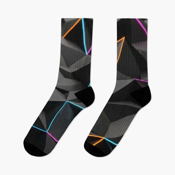 Item preview, Neon Polygon Grid on Black designed and sold by Kaleidoscope Print.