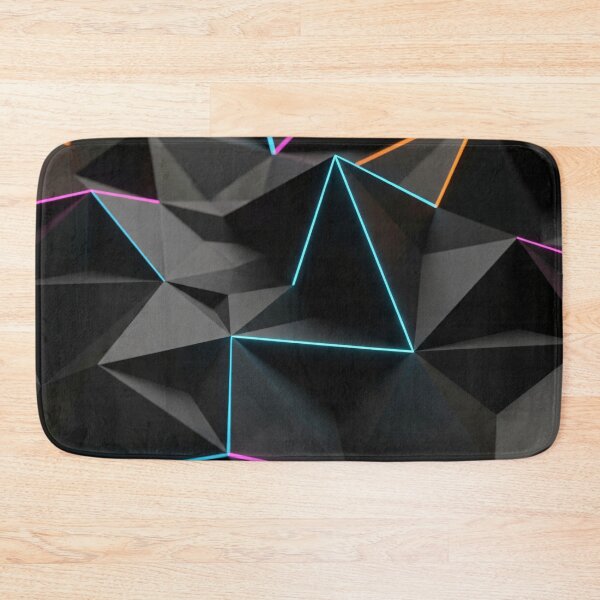 Item preview, Neon Polygon Grid on Black designed and sold by Kaleidoscope Print.