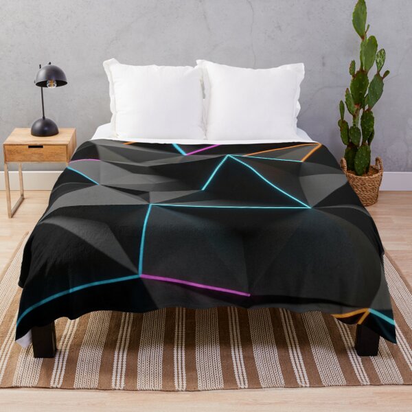 Item preview, Neon Polygon Grid on Black designed and sold by Kaleidoscope Print.