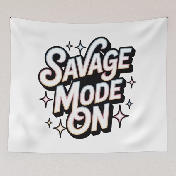 Item preview, Savage Mode On Bold Typography Print designed and sold by NewUSShop.