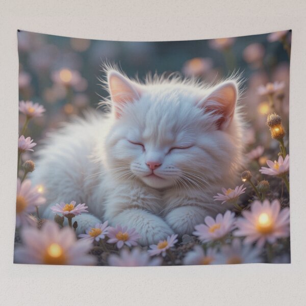 Item preview, Peaceful Kitten in a Flower Bed designed and sold by InezPhotography.