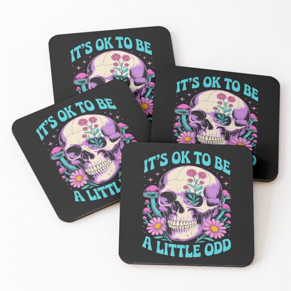Item preview, It's OK To Be A Little Odd Mushroom Flower Skull designed and sold by Tatianamiobi.