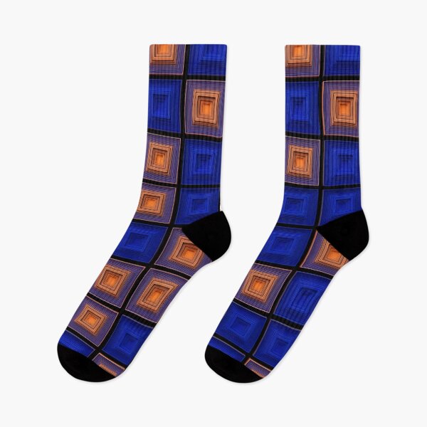 Item preview, Blue and Amber Geometric Tile Pattern designed and sold by Kaleidoscope Print.