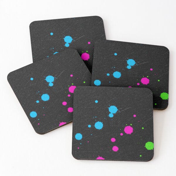 Item preview, Neon Paint Splatter on Black designed and sold by Kaleidoscope Print.