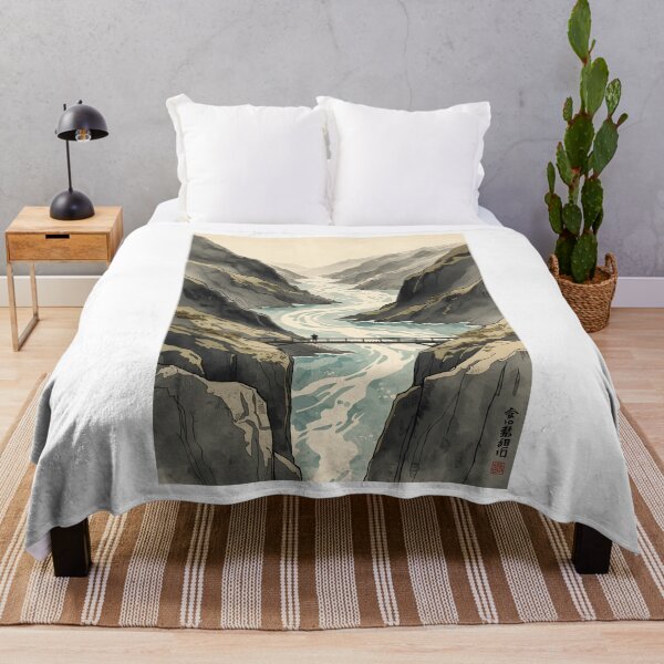 Item preview, Crossing the Valley Poster Sumi-e Ukiyo-e ink Art designed and sold by blacksealstudio.