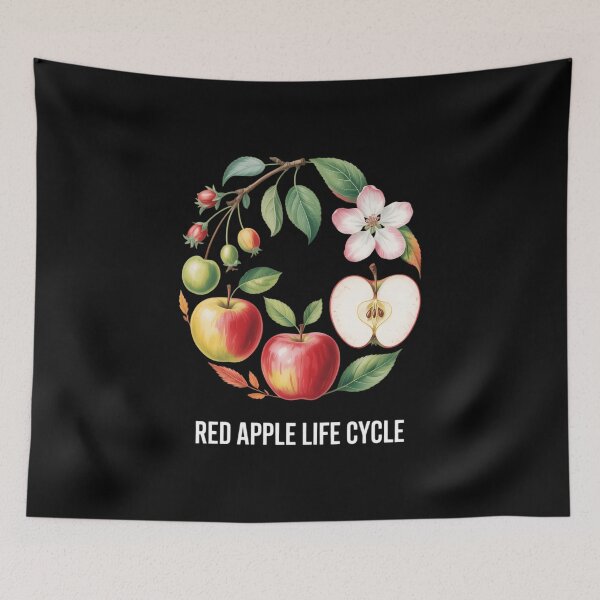 Item preview, Red Apple Tree Life Cycle Process From Seeds to Fruits Art designed and sold by IdunayaStore.