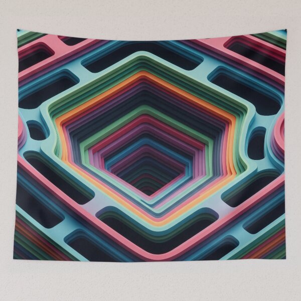 Item preview, Rainbow Hexagon Tunnel Layers designed and sold by Kaleidoscope Print.