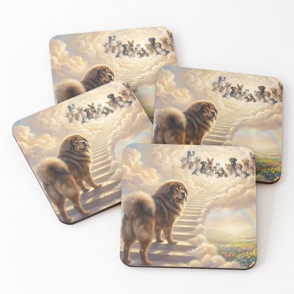 Item preview, Tibetan Mastiff on Stairway to Heaven Looking Back designed and sold by PetMemorialArt.