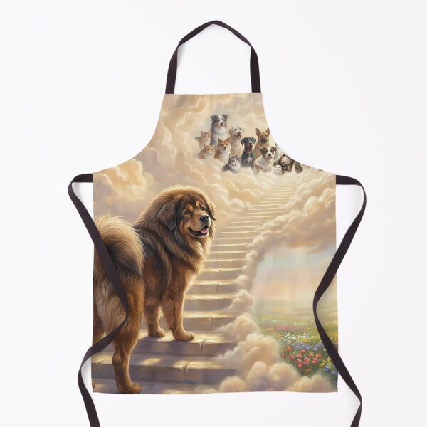 Item preview, Tibetan Mastiff on Stairway to Heaven Looking Back designed and sold by PetMemorialArt.
