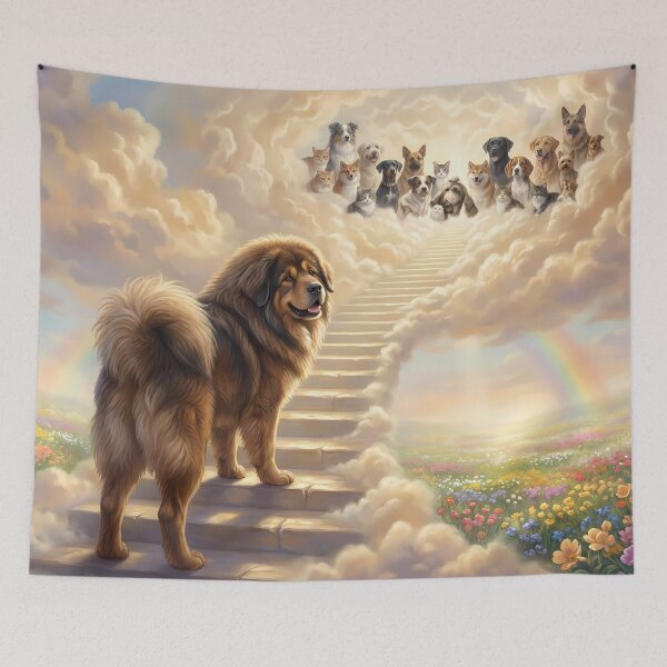 Item preview, Tibetan Mastiff on Stairway to Heaven Looking Back designed and sold by PetMemorialArt.